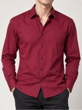 Muse Fath Men's Burgundy Dress Shirt